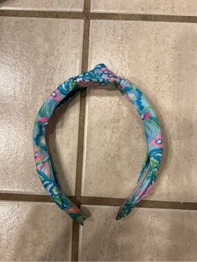 Lilly Pulitzer Aqua, Pink & Lime Floral Knotted Headband
